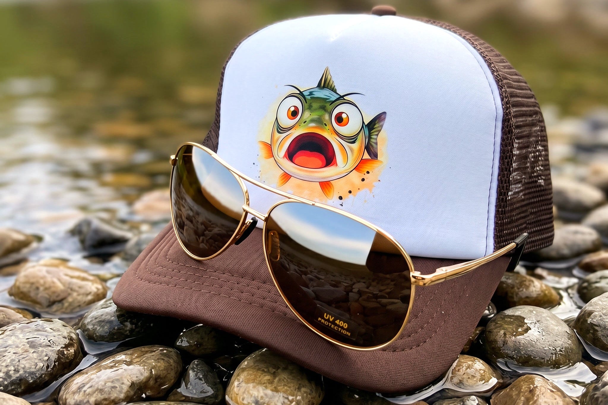 Trucker Hat & Polarized Shades Set