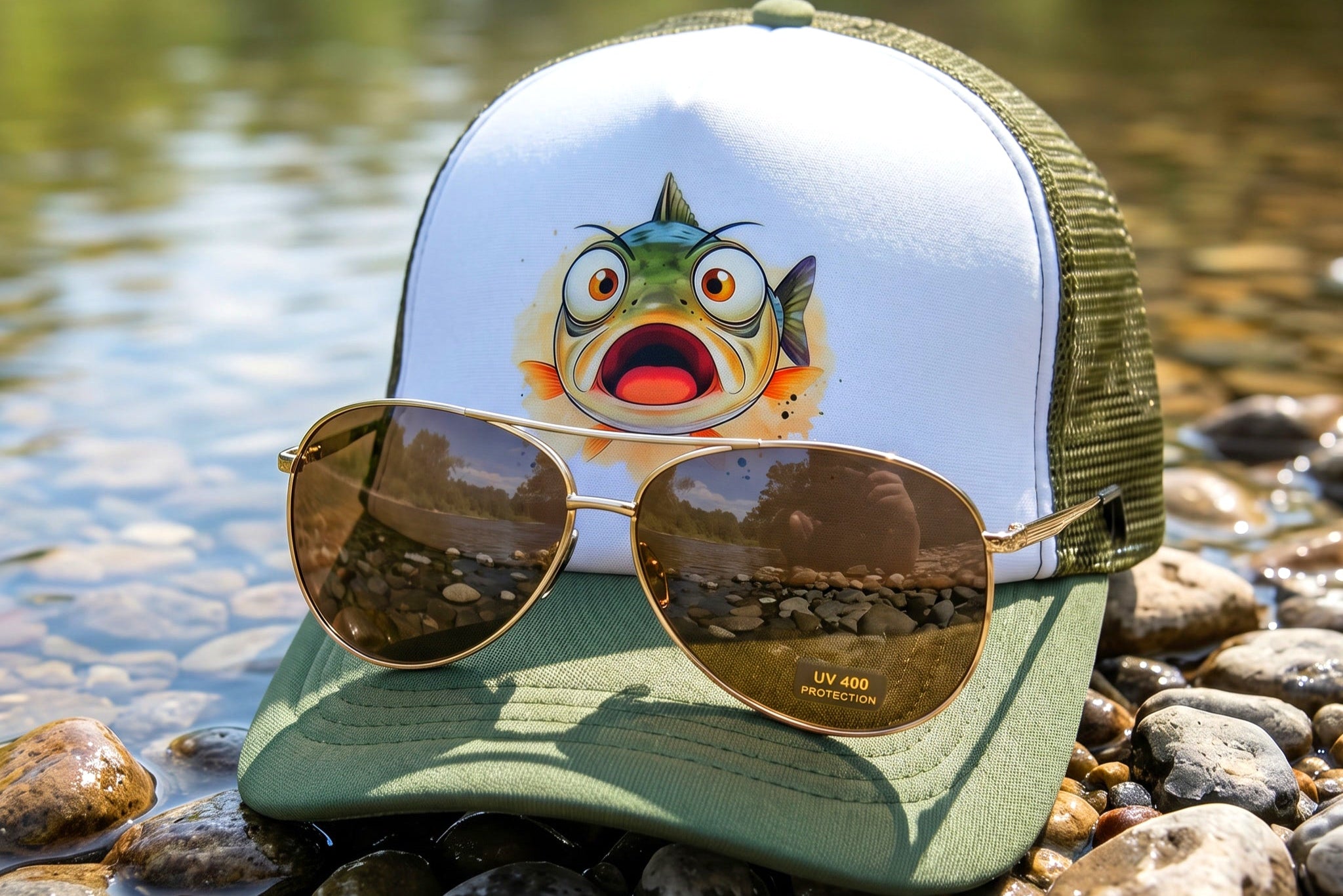 Trucker Hat & Polarized Shades Set